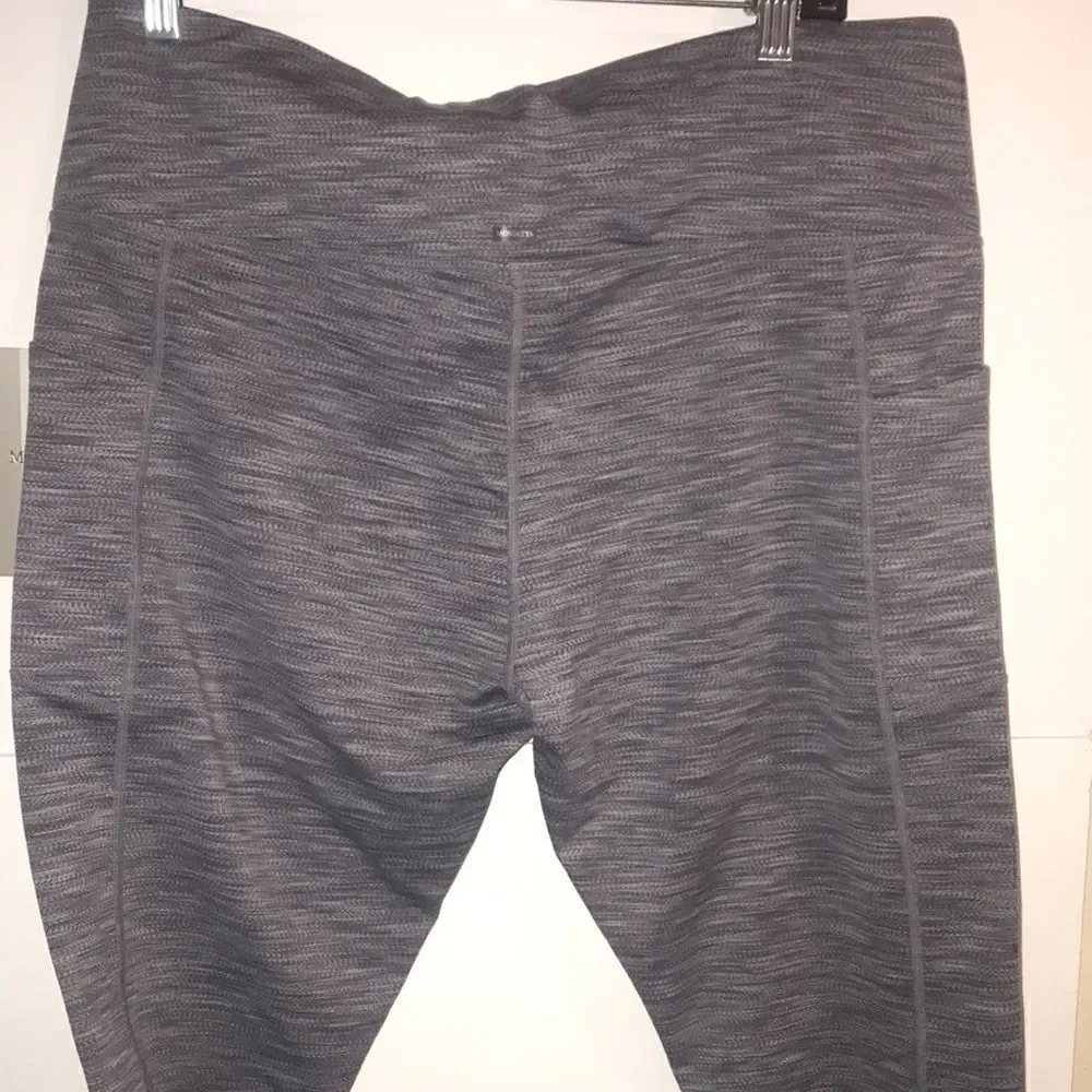 Mondetta Performance Luxury Grey‎ Space Dye High Waist Side Pocket Leggings XL